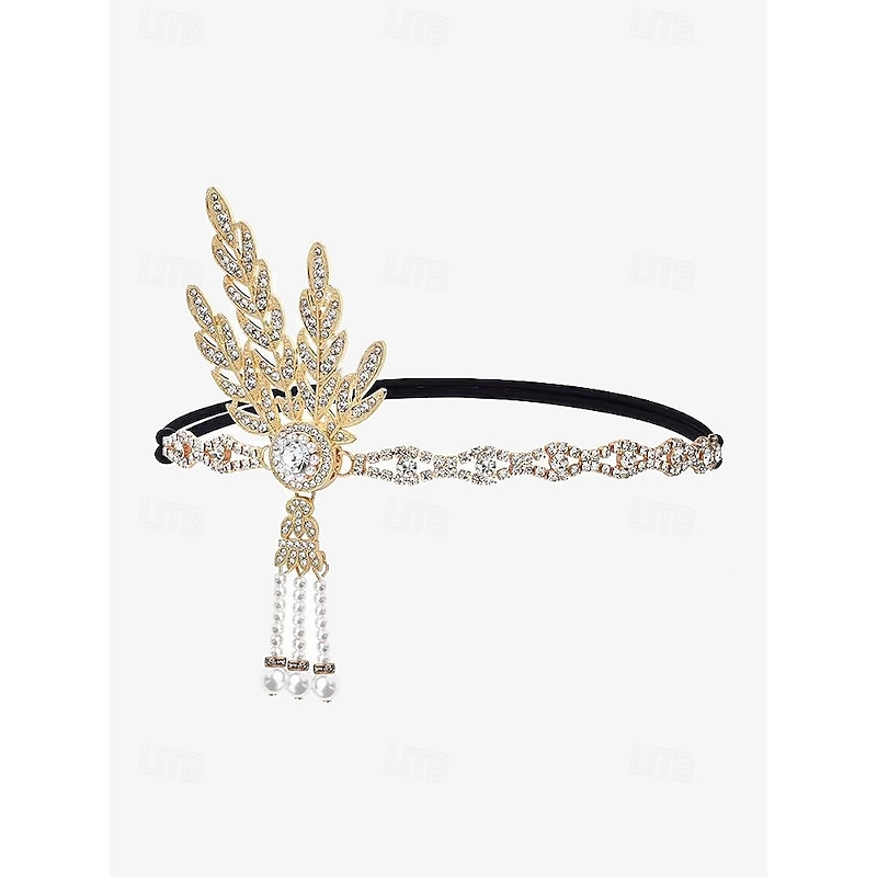 Vintage Flapper Costume Accessory Set – 1920s Gatsby Headband, Long Gloves, Earrings, Pearl Necklace, and Cigarette Holder for Themed Parties & Cosplay2