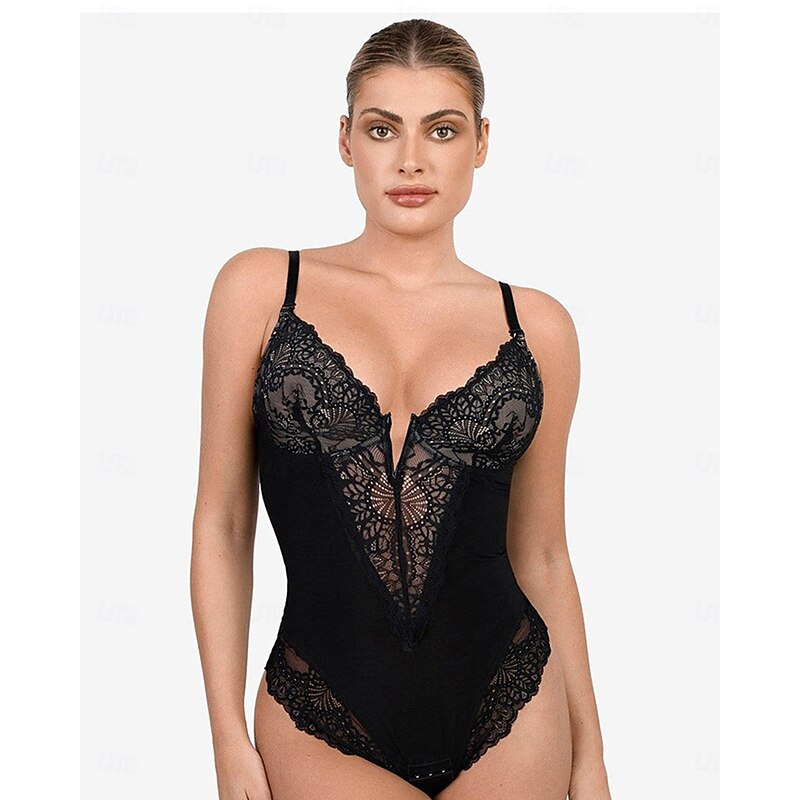 Women's Lace Shapewear Nightwear - Nylon Spandex Solid Colored Home Outfits2