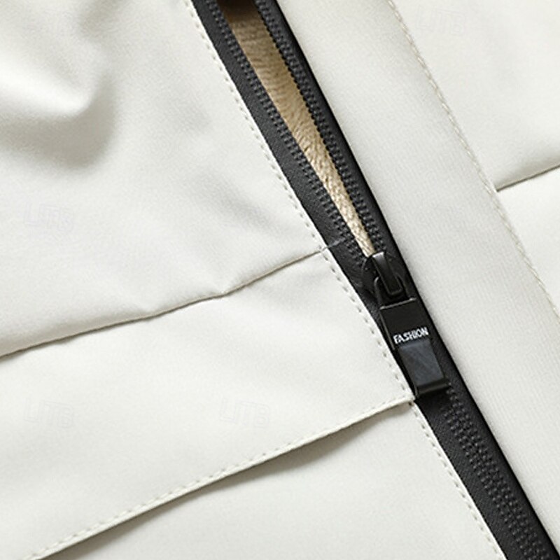 Men's Hiking Fleece Jacket Winter Outdoor Thermal Warm Fleece Lining Fleece Jackets Full Zip Climbing Camping / Hiking / Caving Traveling Black White Army Green Red Khaki3