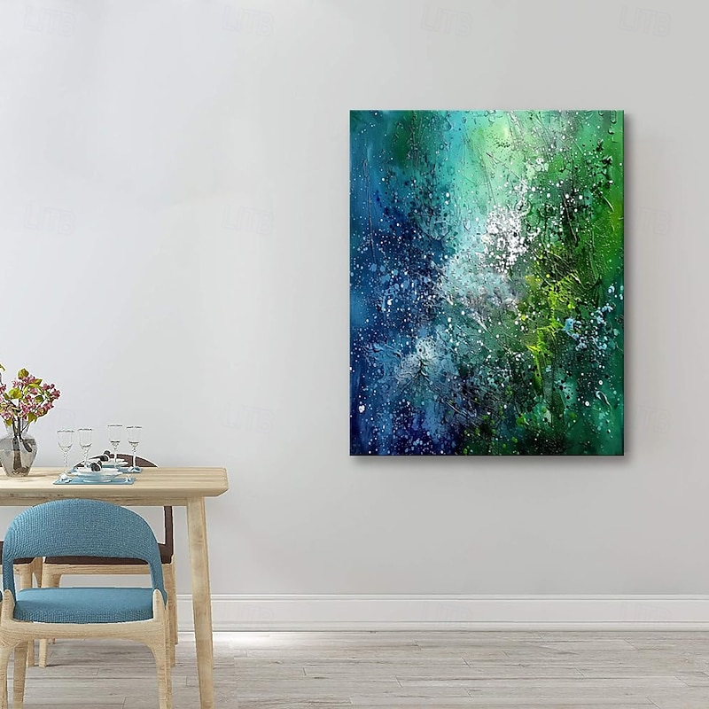 Handmade Oil Painting Canvas Wall Art Decoration Green Abstract Texture for Home Decor Rolled Frameless Unstretched Painting4