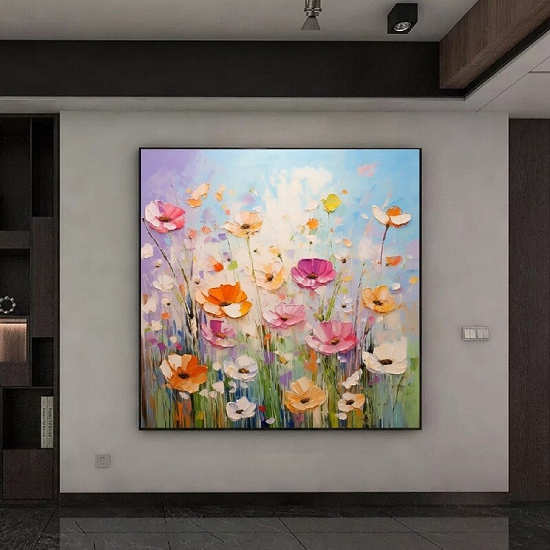 Handmade Plum Blossom Flowers Painting Palette knife Abstract Floral oil painting wall art Textured Impressionism flower Paintings Modern Decorative Paintings Room art4