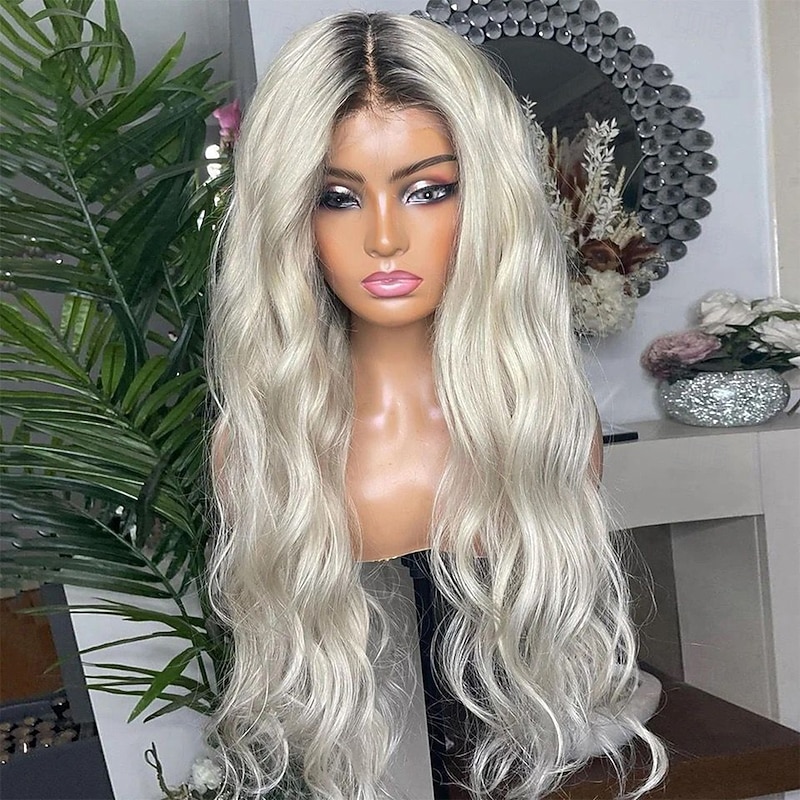 Remy Human Hair 13x4 Lace Front Wig Free Part Brazilian Hair Wavy Multi-color Wig 130% 150% Density Ombre Hair 100% Virgin Glueless For Women Long Human Hair Lace Wig4