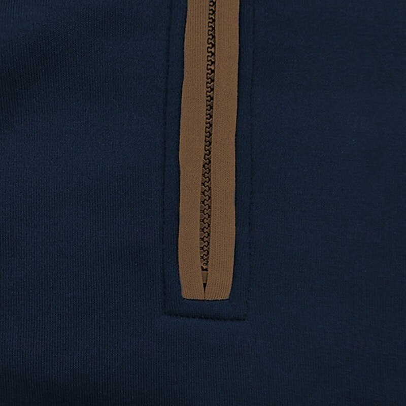 Men's Sweatshirt Quarter Zip Sweatshirt Black Navy Blue Khaki Gray Half Zip Plain Sports & Outdoor Daily Holiday Polyester Streetwear Cool Retro Winter Spring &  Fall Clothing Apparel Hoodies3