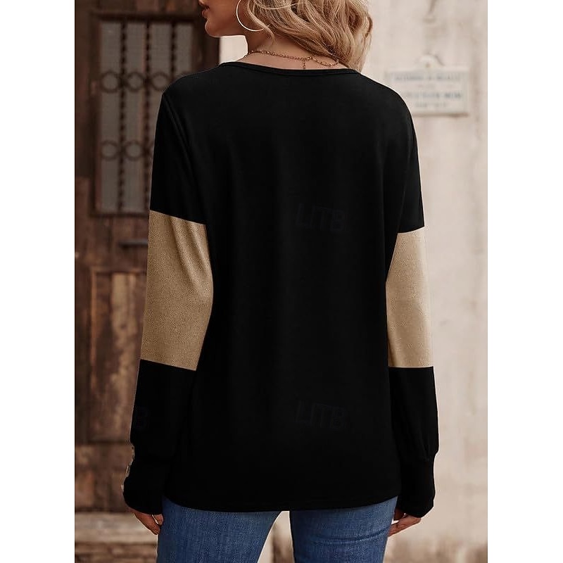 Women's Blouse Vintage Casual Long Sleeve Crew Neck Work Daily Black Pink Camel Light Blue Spring Fall Winter2