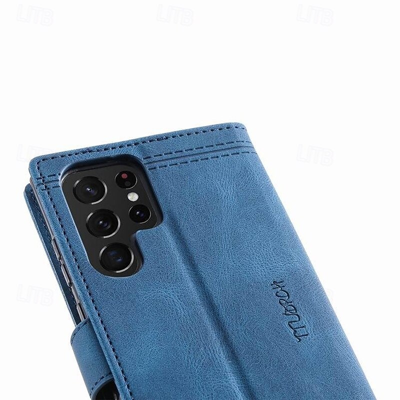 Phone Case For S25 S23 S22 Plus  Ultra S23 FE S20 A25 A15 A14 A34 A54 Wallet Case with Stand Holder with Wrist Strap Card Slot Retro TPU PU Leather3