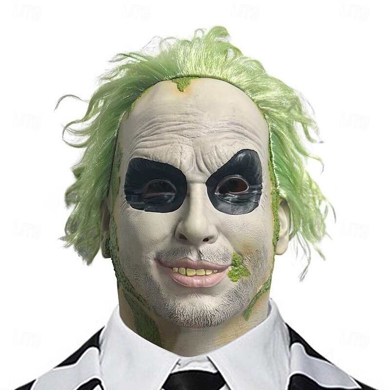 Zombie Halloween Mask Full Head Realistic Mask Beetlejuice Scary Costume Adults' Unisex Halloween Carnival Performance Party Easy Halloween Costumes Dress Up
