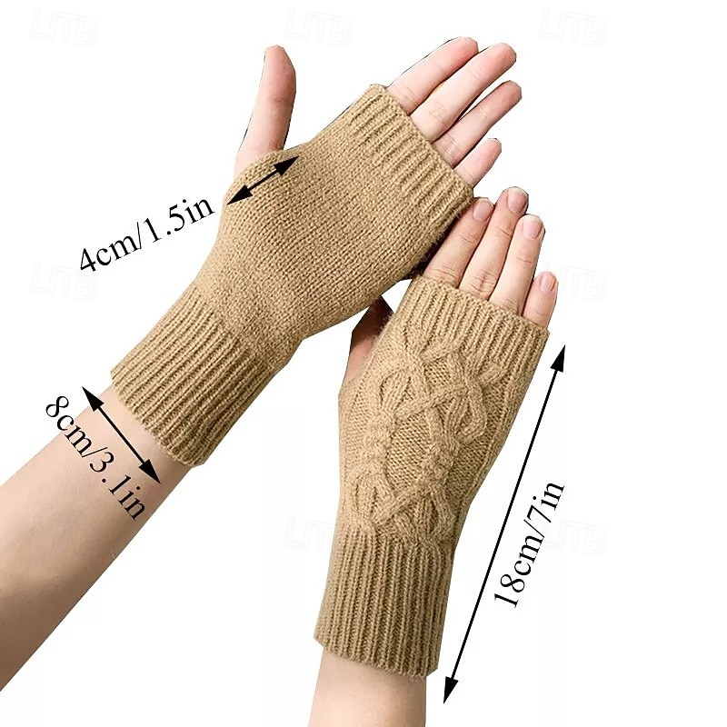 Gloves Fingerless Wrist Fingerless Knitted Gloves Arm Warmers Stretchy Sleeves for Women Winter Warm Unisex for Mittens2
