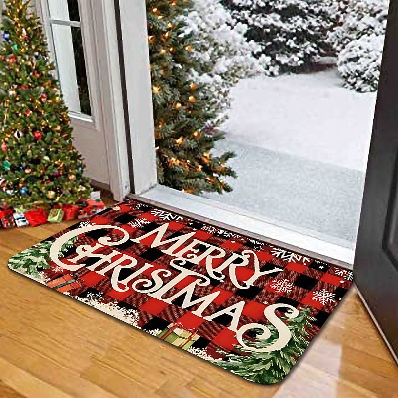 Christmas Multi-Color Stone Bathroom Bath Mats Creative Absorbent Bathroom Rug Flannel Non2