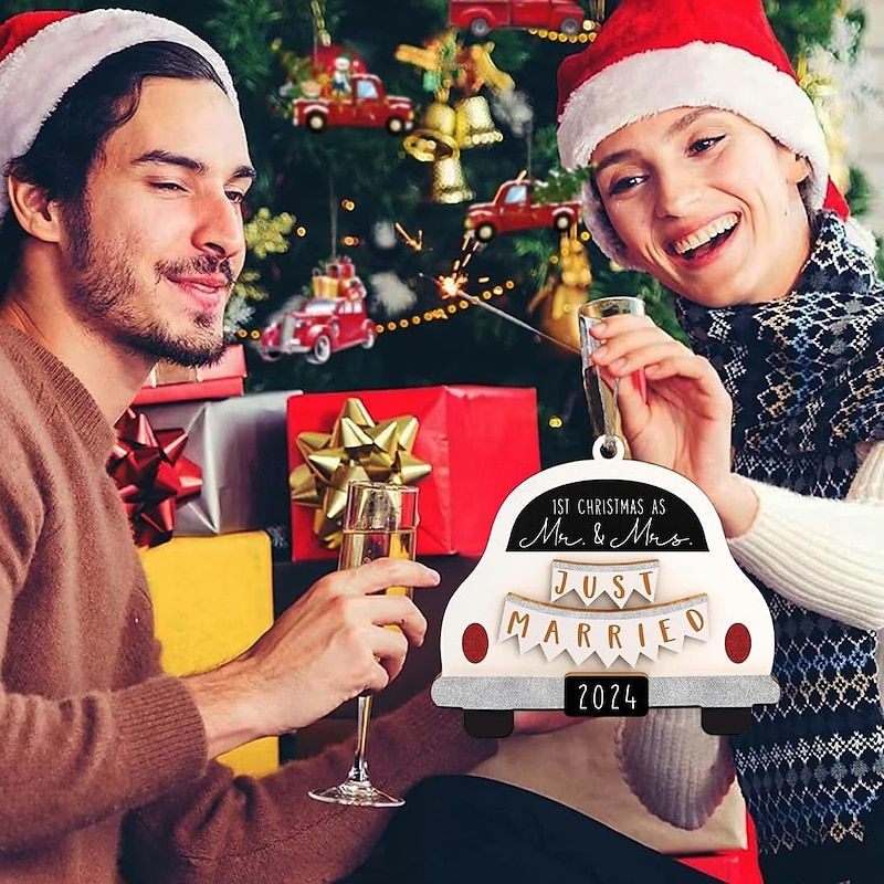 First Christmas Married Ornament 2025, Our First Christmas As Mr and Mrs Christmas Ornament - Bridal Shower Gift, Marriage Gifts, Wedding Gifts for Couples, Gifts for Newlyweds3