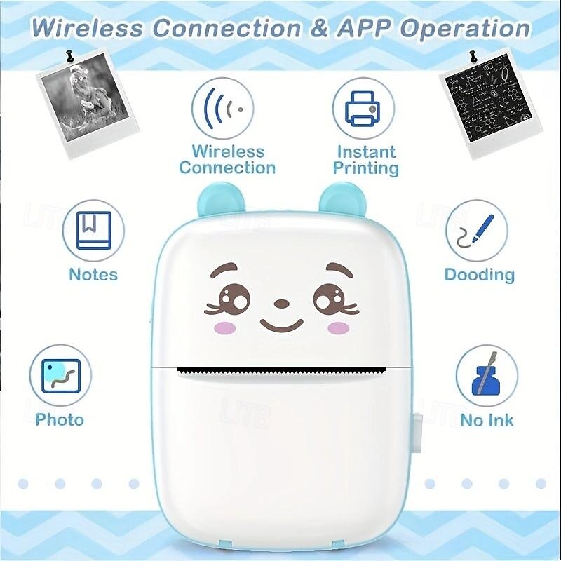 Mini Printer For IPhone And Android, Wireless Mini Photo Printer Label Printer, Portable BT Mini Thermal Printer For Printing Label, Journal, Study Note, Christmas Halloween Thanksgiving gifts4