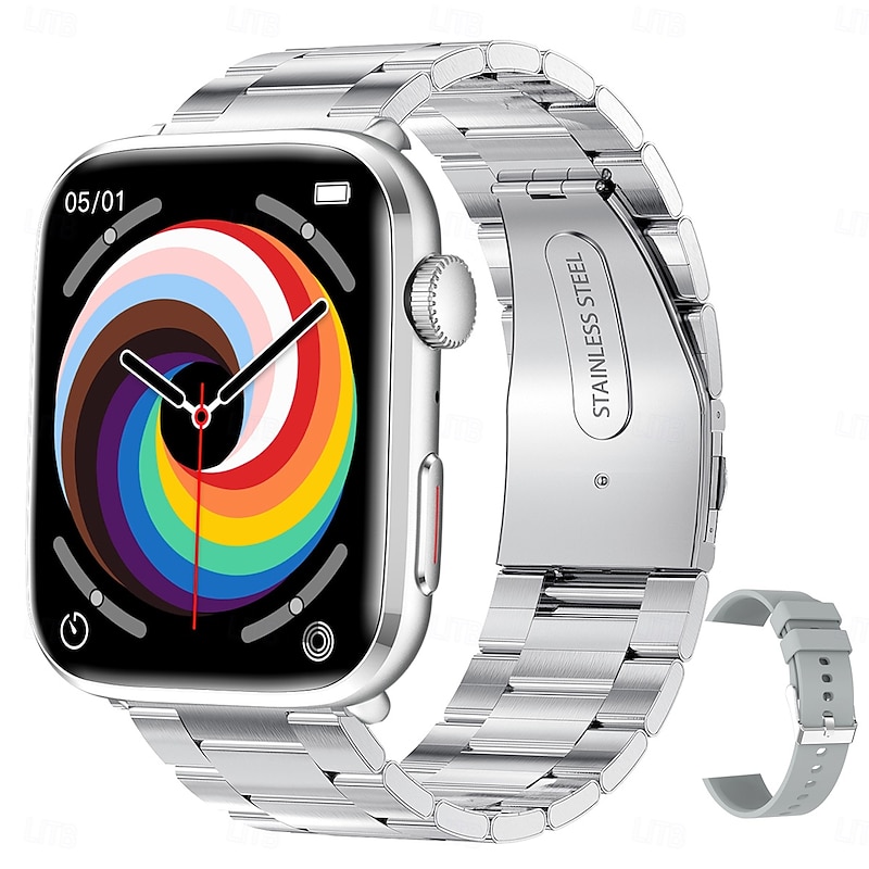 iMosi T92 Smart Watch 1.81 inch Smartwatch Fitness Running Watch Bluetooth Temperature Monitoring Pedometer Call Reminder Compatible with Android iOS Women Men Hands-Free Calls Media Control Message2