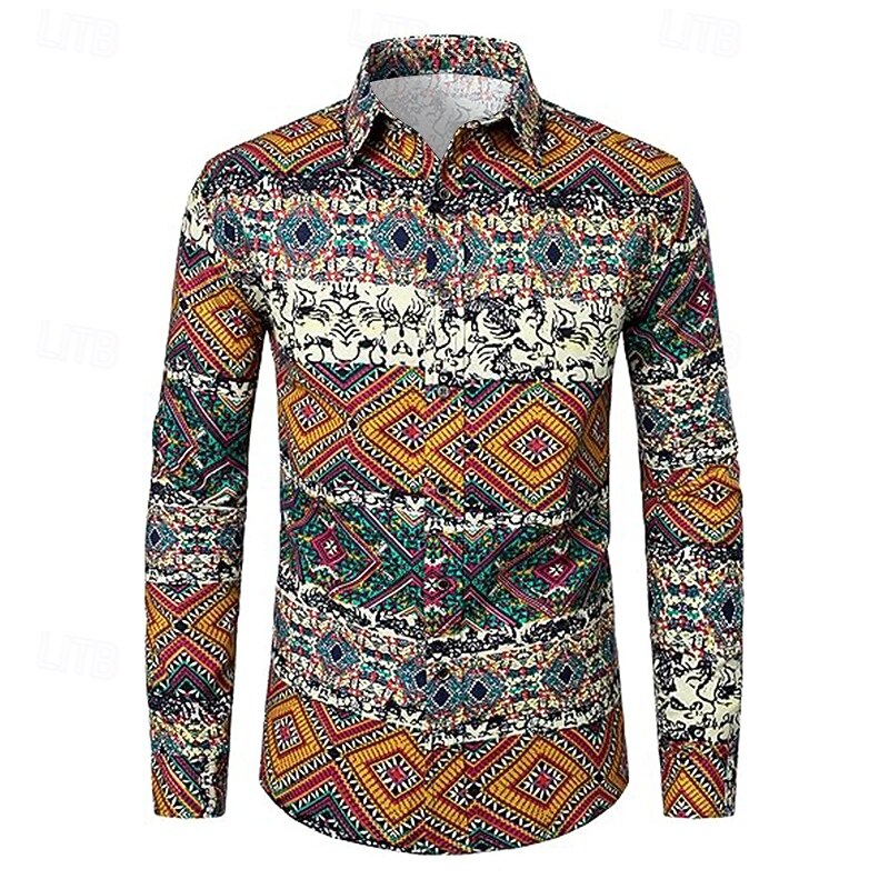 Retro Vintage 1970s Shirt Fancy Dress Men's Halloween Carnival Party Party / Evening Casual Daily Adults' Shirt2