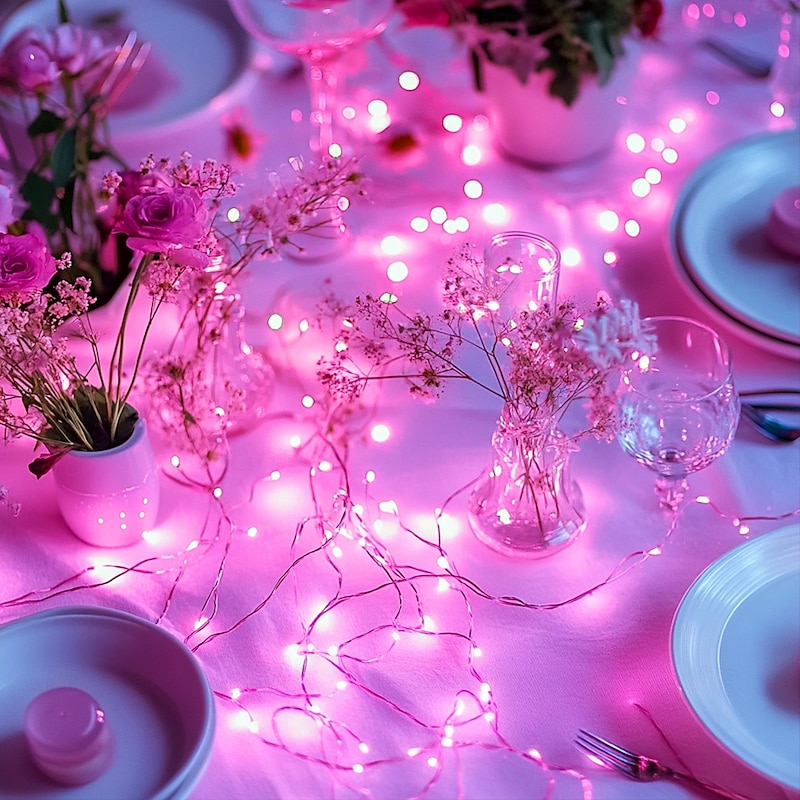 LED Fairy String Lights, Dimmable Copper Wire Lights with Remote Control 50M-500Leds 30M-300Leds 20m-200Leds 10m-100leds for Party, Wedding, Christmas Tree & Bedroom Decorations4