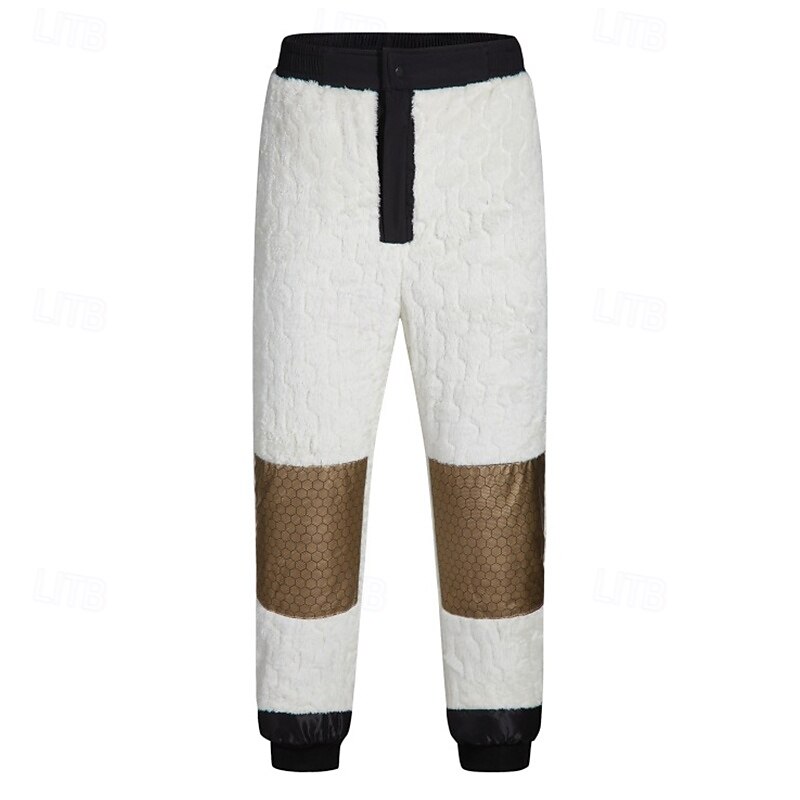 Men's Sherpa Dress Pants Fleece Pants Trousers Suit Pants Pocket Elastic Waist Straight Leg Plain Comfort Warm Full Length Business Casual Daily Fashion Streetwear Black Blue 13