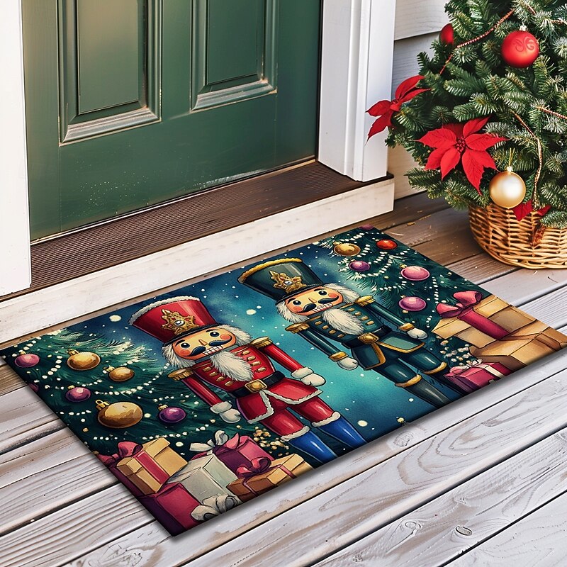Christmas Decorations Doormat Nutcrackers Kitchen Mat Floor Mat Non-Slip Area Rug Oil Proof Rug Indoor Outdoor Mat Bedroom Decor Bathroom Mat Entrance Rug3