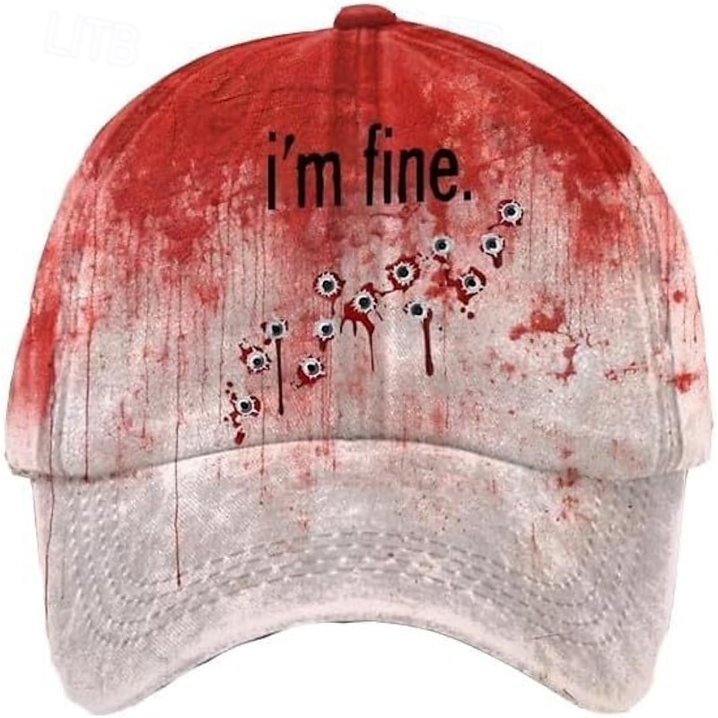 Men's Baseball Cap Sun Hat Trucker Hat Black khaki Cotton Adjustable Fashion Daily Wear Festival Graphic Pattern Halloween Casual / Daily3