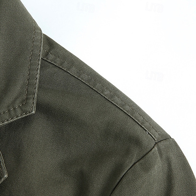 Men's Blazer Business Cocktail Party Wedding Party Fashion Casual Spring &  Fall 100% Cotton Solid Color Pocket Buttons Comfortable Single Breasted Blazer Black Green khaki3