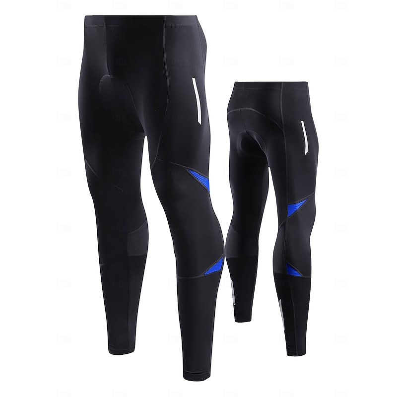 Men's Cycling Tights Cycling Pants Bike Tights Bottoms Race Fit Sports Quick Dry Reflective Strips Stretchy Sweat-Wicking Black Blue Clothing Apparel Bike Wear3