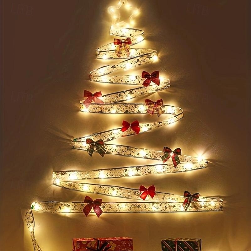 10M100Leds luminous ribbon Christmas tree wrapping decorative light string Halloween holiday wedding party gift packaging3