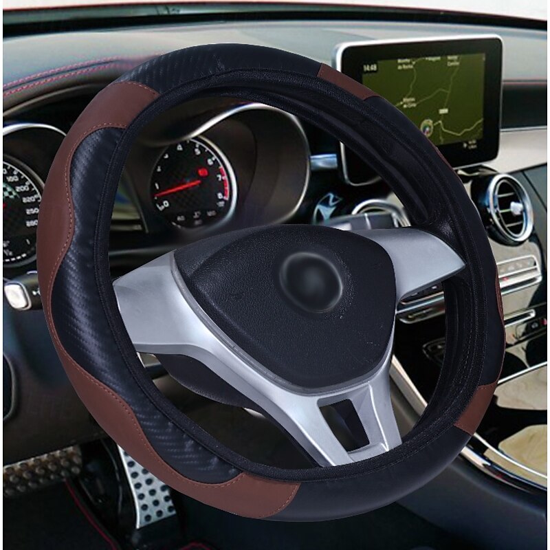 Car Steering Wheel Cover Anti Slip Universal 37-38cm Steering Covers Decoration Auto2