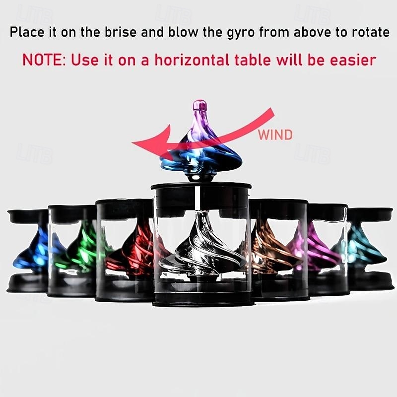 Colorful Wind-Powered Gyroscopic Toy  Fun, Handheld, High-Speed Spinning Top - Perfect Gift for Teens  Developing Fine Motor Skills and Encouraging Creative Play4