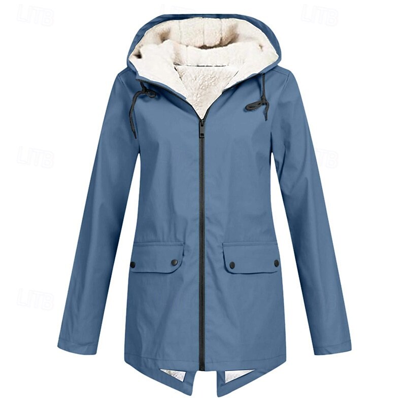 Women's Hiking Fleece Jacket Winter Outdoor Waterproof Soft Comfortable Warm Fleece Jackets Full Zip Camping / Hiking / Caving Traveling Winter Sports Black White Cream Red Navy Blue4