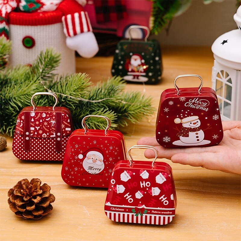 Christmas Decoration Supplies, Tin Handbag Candy Box, Children's Gift, Mini Tin Handbag4