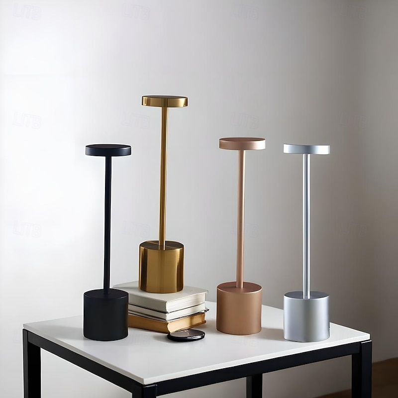 Dimmable Outdoor Table Lamp Cordless Table Lamp Rechargeable Battery Powered LED Desk Lamp 3-Levels Brightness for Restaurant/Home/Patio
