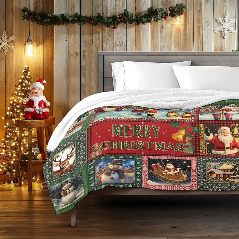 Christmas Blanket Throw Cozy and Festive Holiday Blanket Perfect for Adding Warmth and Seasonal Cheer to Your Home Decor Ideal for Couch, Bed, or Gif