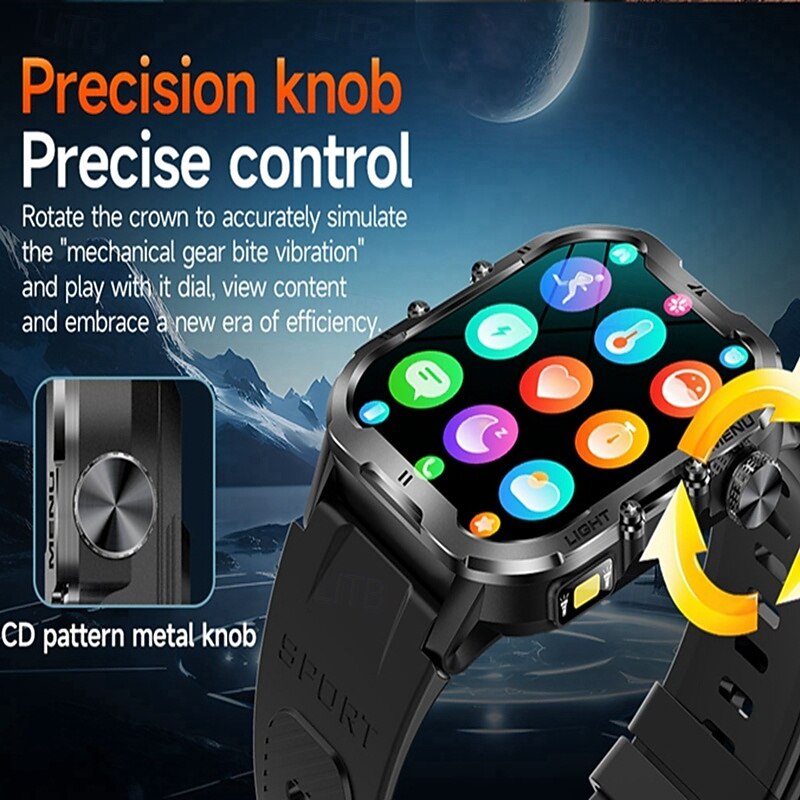 T26 Smart Watch 1.96 inch Smartwatch Fitness Running Watch Bluetooth Temperature Monitoring Pedometer Call Reminder Compatible with Android iOS Women Men Long Standby Hands-Free Calls Waterproof IP683