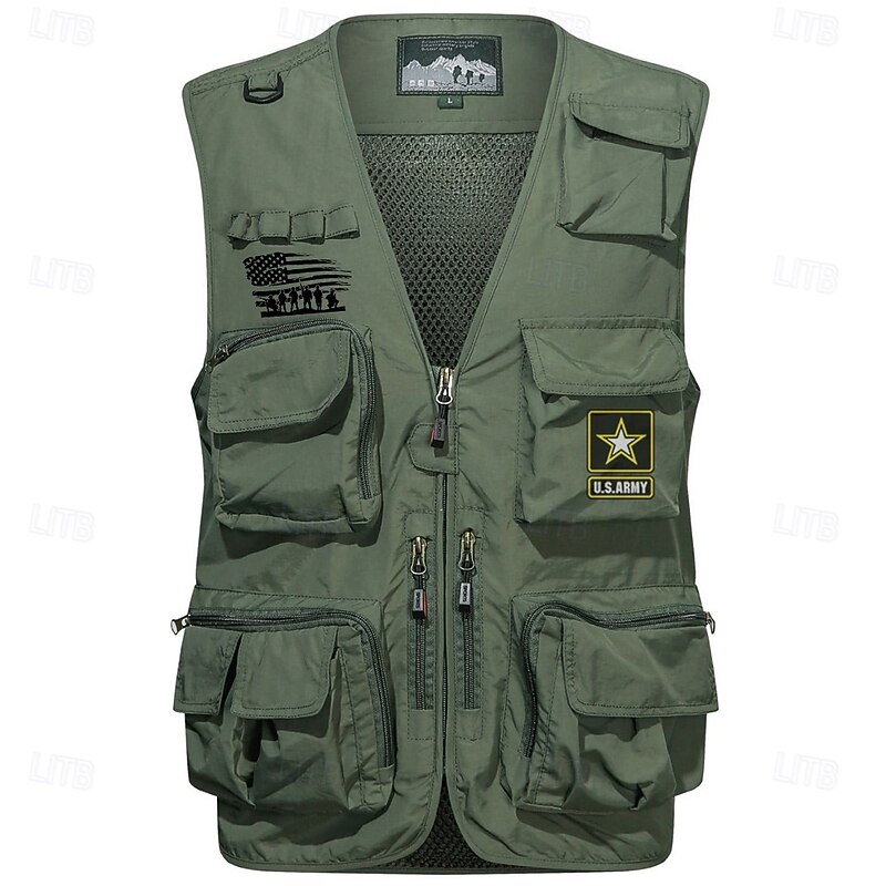Men's Vest Waistcoat Gilet Fishing Vest Hiking Vest Sports Outdoor Fishing Photography Camping & Hiking Casual Fall Winter Mesh Side Pockets Quick Dry Double Layered Polyester Tactical Practical2