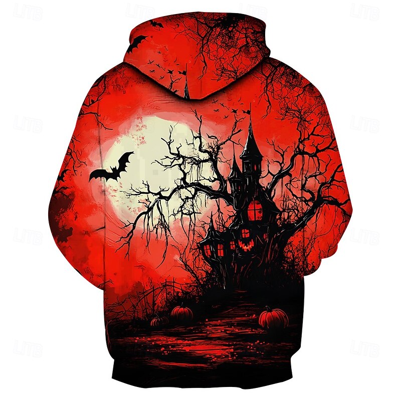 Halloween Ghost Hoodie Pullover Halloween 3D Front Pocket Graphic For Couple's Men's Women's Adults' Halloween Carnival Masquerade 3D Print Party Festival4