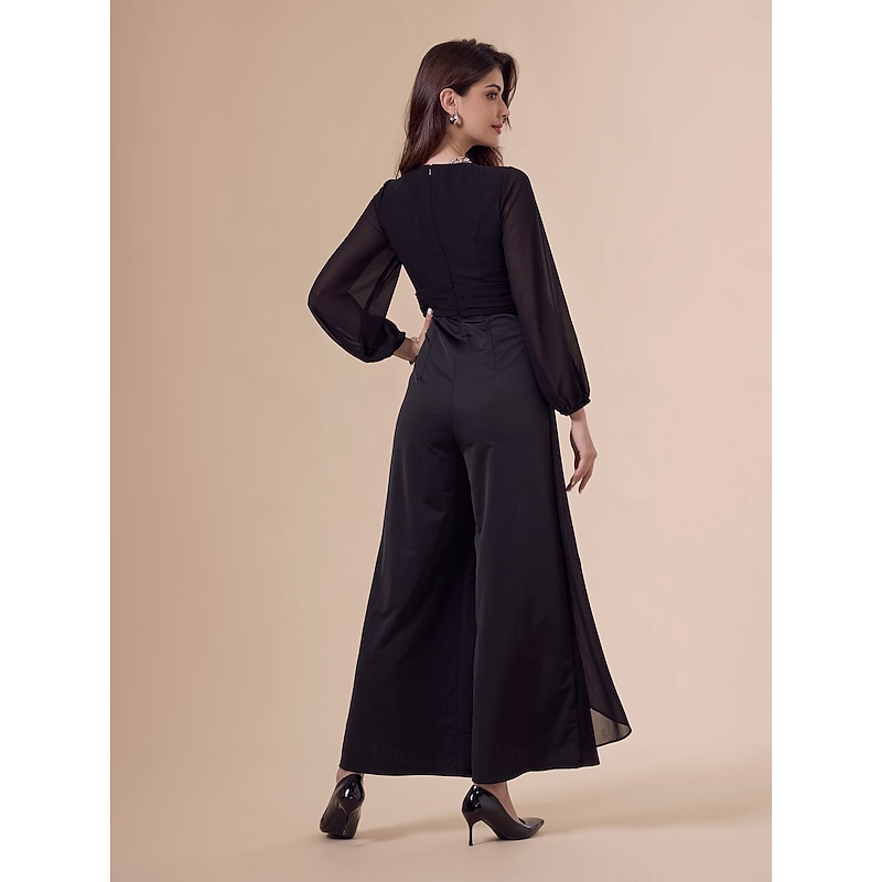 Asymmetrical Deep V Wide-legged Jumpsuit2