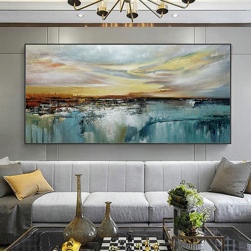 Mintura Handmade Sea Scenery Oil Paintings On Canvas Wall Art Decoration Modern Abstract Landscape Picture For Home Decor Rolled Frameless Unstretched Painting3
