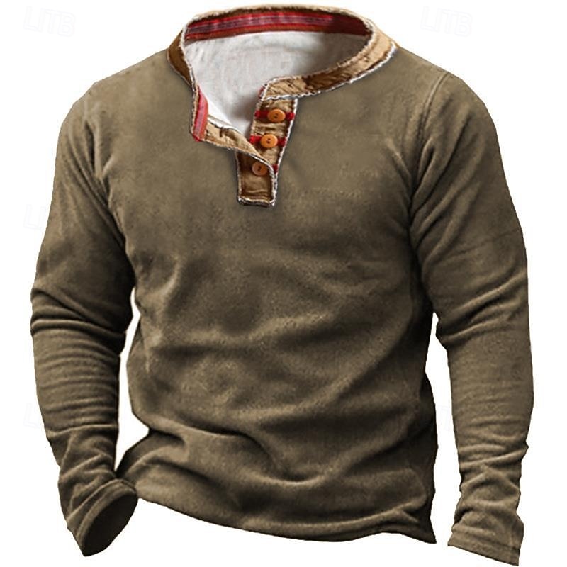 Men's Sweatshirt Army Green Khaki Gray Standing Collar Plain Patchwork Daily Holiday Going out Polyester Streetwear Casual Fall Winter Clothing Apparel Hoodies Sweatshirts  Long Sleeve