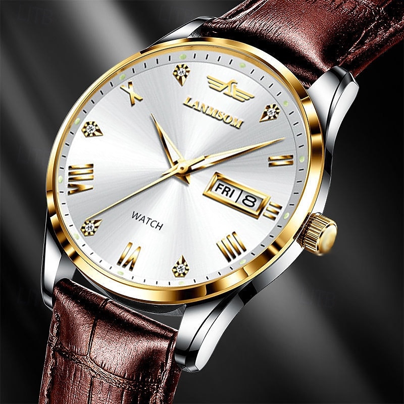 Brand Trend Fashion Sports Dual Calendar Waterproof Night Light Fully Automatic Steel Strip Quartz Men's Watch2