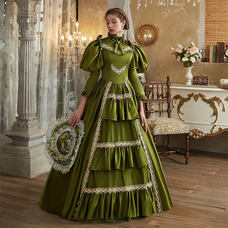 Gothic Rococo Victorian Dress Party Costume Christmas Dress Princess Shakespeare Solid Color Ball Gown Fancy Dress Women's Royal Christmas Halloween Carnival Party Evening Party Masquerade Adults'