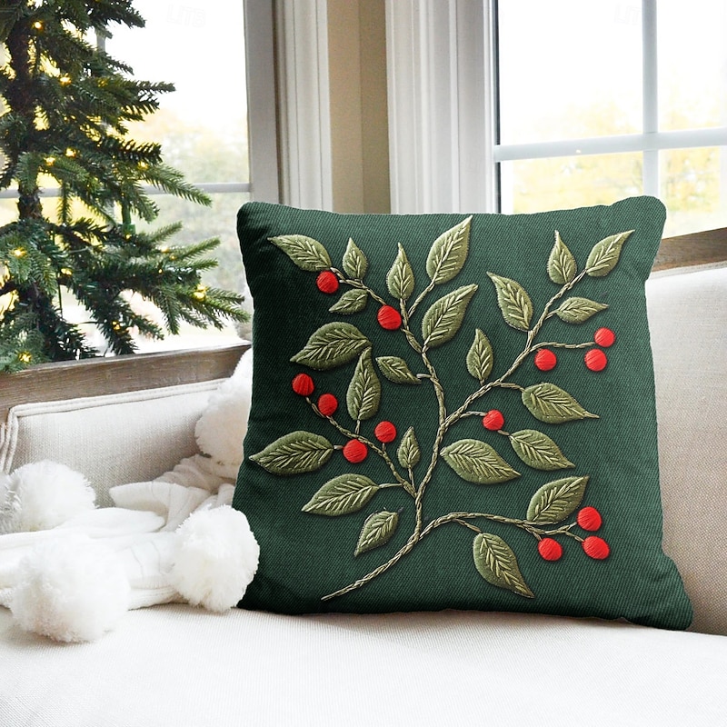 Christmas Decorations Decorative Toss Pillows Cover 1PC Candy Cane Soft Square Cushion Case Pillowcase for Bedroom Livingroom Sofa Couch Chair4