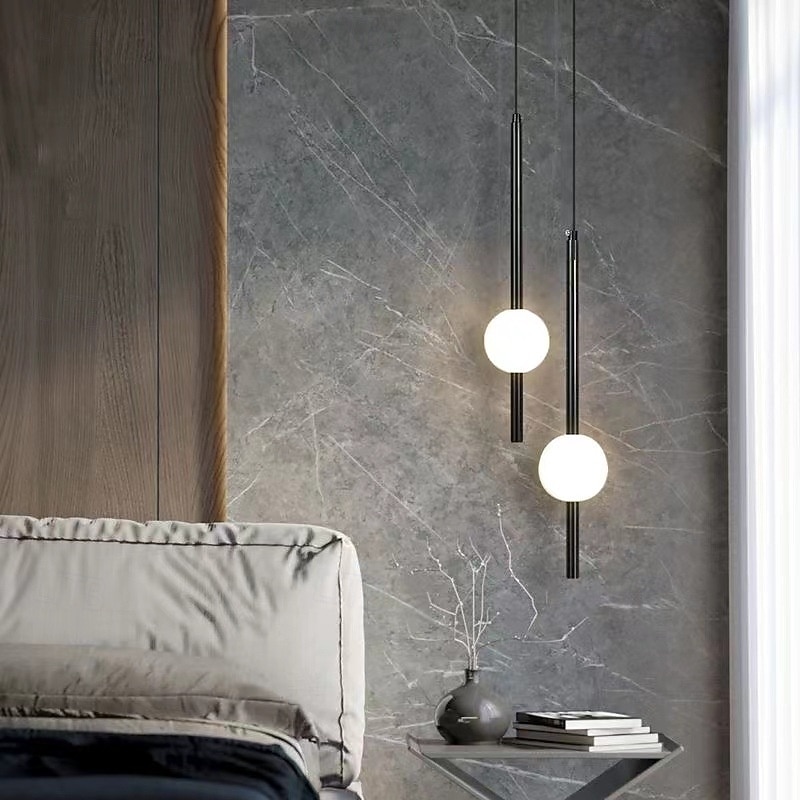 Nordic Pendant Lamp Glass Ball Pendent Lamp Glass Ball Bedroom Bedside Long Line Hanging Lamp Restaurant Decor Lamp Canteen Bar4