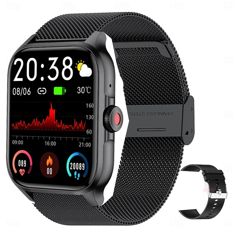 iMosi QX15 Smart Watch 1.85 inch Smartwatch Fitness Running Watch Bluetooth Pedometer Call Reminder Activity Tracker Compatible with Android iOS Women Men Hands-Free Calls Waterproof Media Control3