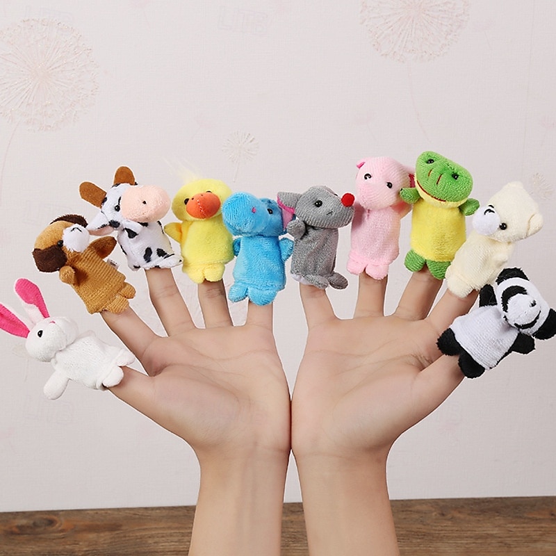 Finger Puppet Set  The Original Storytime Learning Aid  10 Pack/6 Pack  Puppets for Teachers  Parents  Students & Children - Storytelling Reading Prop