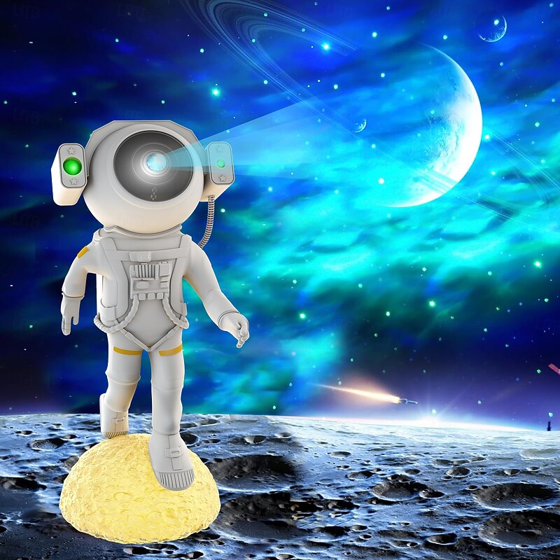 Astronaut Starry Sky Projection Light with Remote Control, Type-C USB Charging Running Astronaut Shape for Christmas, Halloween, Party Decorations, Festive Atmosphere, Gift2
