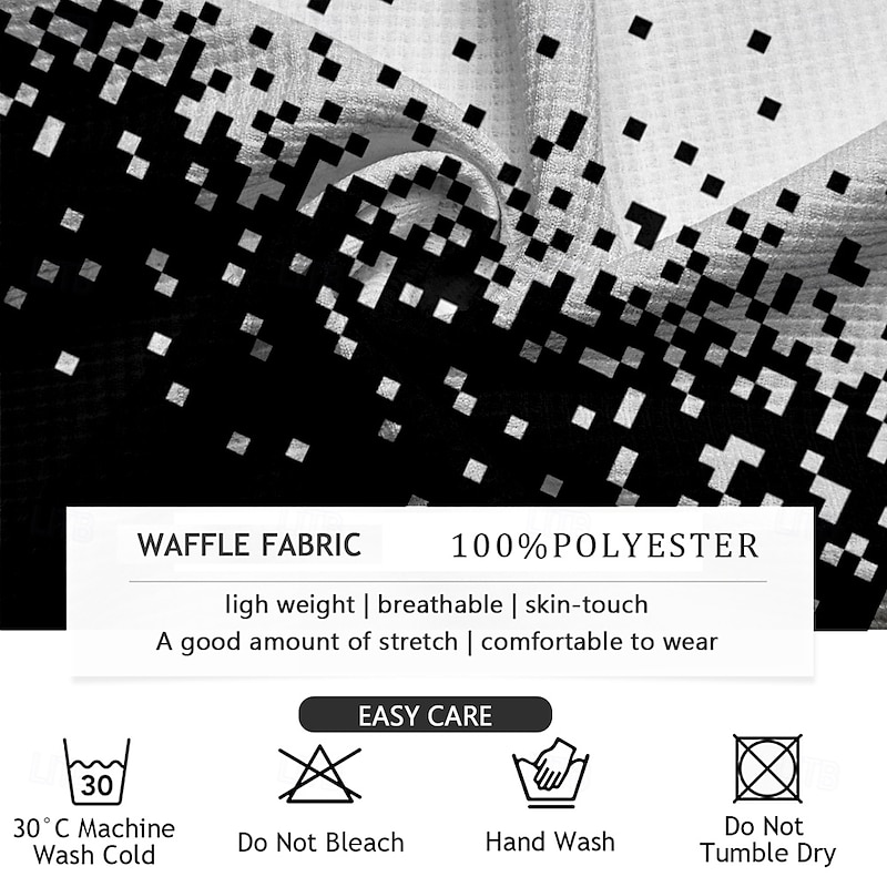 Men's Geometric Golf Shirt Long Sleeve Polo Shirts Collared Shirts Casual Vacation Wear Formal Wear Festival Wear Buttons 3D Print Spring Fall Winter Black3