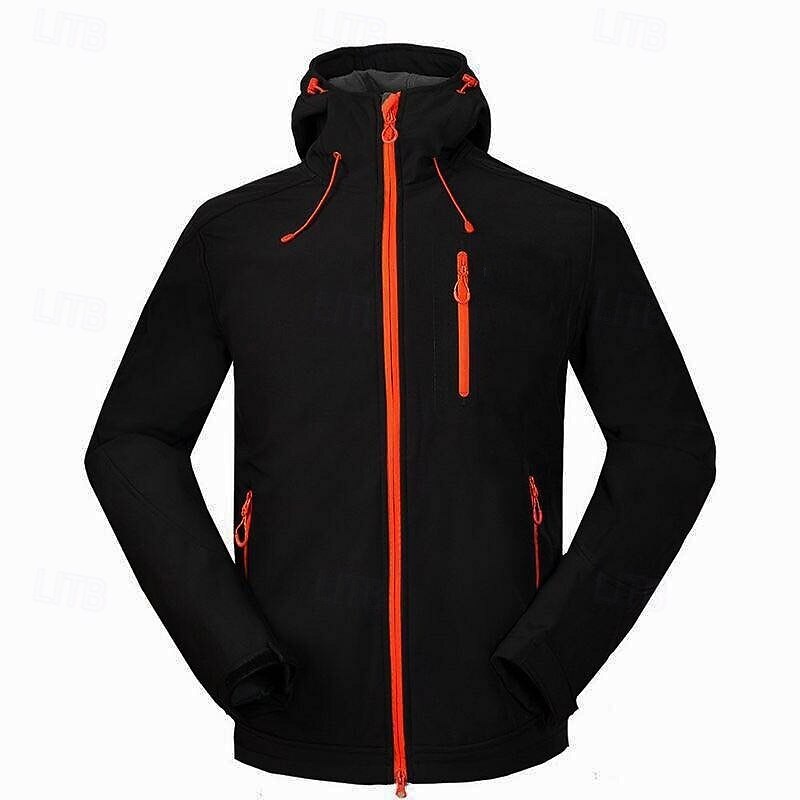 Men's Softshell Jacket Hiking Jacket Outdoor Color Block Waterproof Windproof Windbreaker Jacket Traveling Black Red Navy Blue Royal Blue Grey4