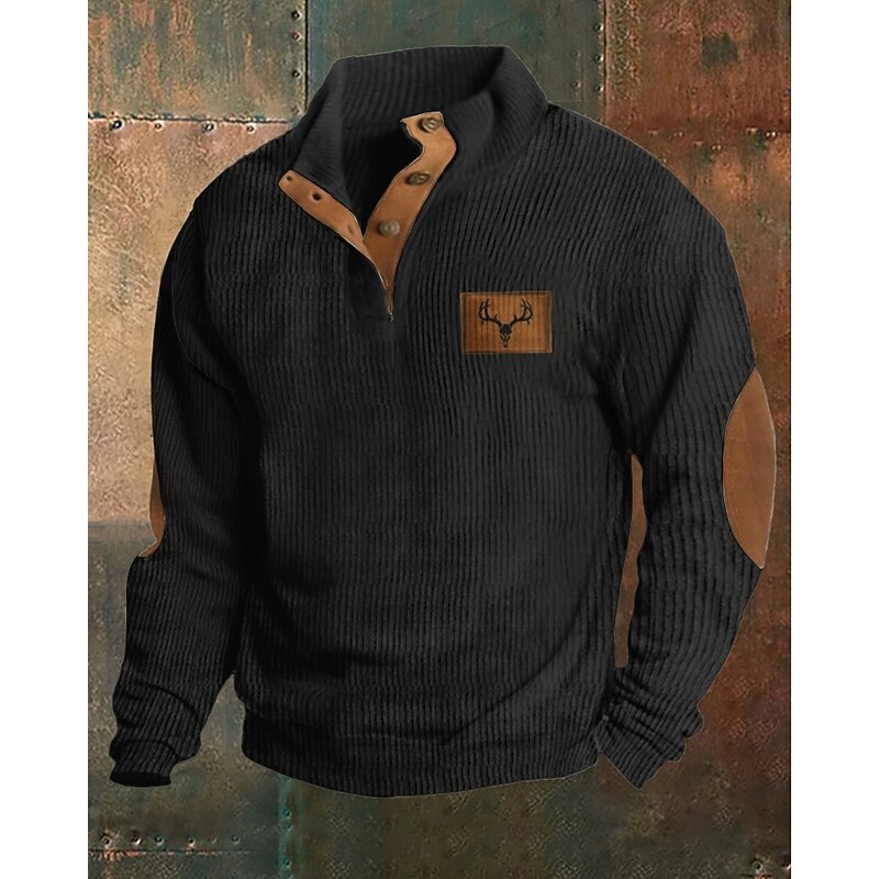 Men's Sweatshirt Black White Green Khaki Gray Standing Collar Color Block Patchwork Sports & Outdoor Daily Holiday Polyester Streetwear Basic Casual Spring &  Fall Clothing Apparel Hoodies4