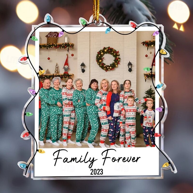 Personalized Christmas Photo Ornaments Polaroid Family Friends Acrylic 2D Custom Picture Frame Decor Christmas Tree Xmas Decoration Hanging Pendant Gifts2