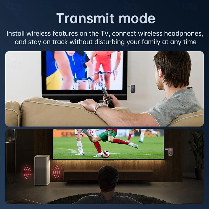 Bluetooth 5.3 Car AUX Audio Adapter Receiver Transmitter AUX Wireless Audio Adapter 3.5mm Jack for Car Earphones TV Speakers2