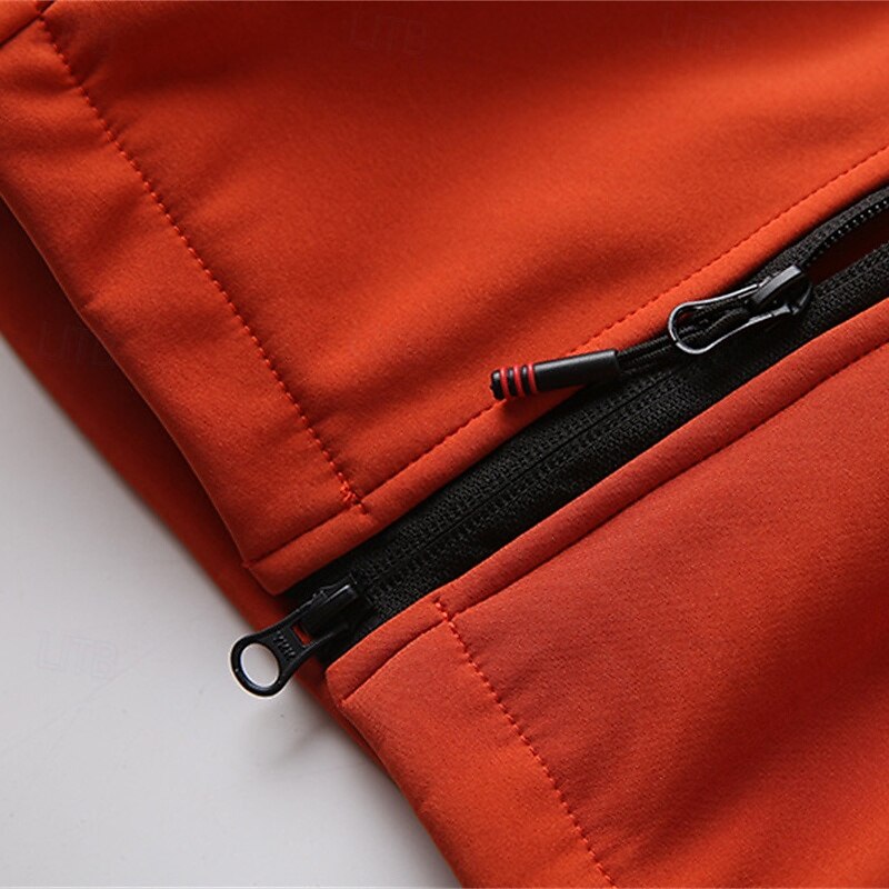 Men's Hiking Fleece Jacket Winter Outdoor Thermal Warm Fleece Lining Waterproof Windproof Fleece Jackets Full Zip Climbing Camping / Hiking / Caving Traveling Black Army Green Navy Blue Orange4