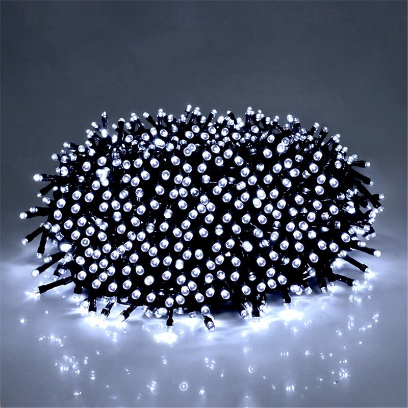 DC24V Safe Voltage LED Xmas String Lights 100M 50M 20M 10M with 800 LEDs and 400 LEDs, Fairy Strip Holiday Lights, IP65 Waterproof Outdoor Lighting for Christmas, Party, New Year Events, US/EU/AU/UK Plug4