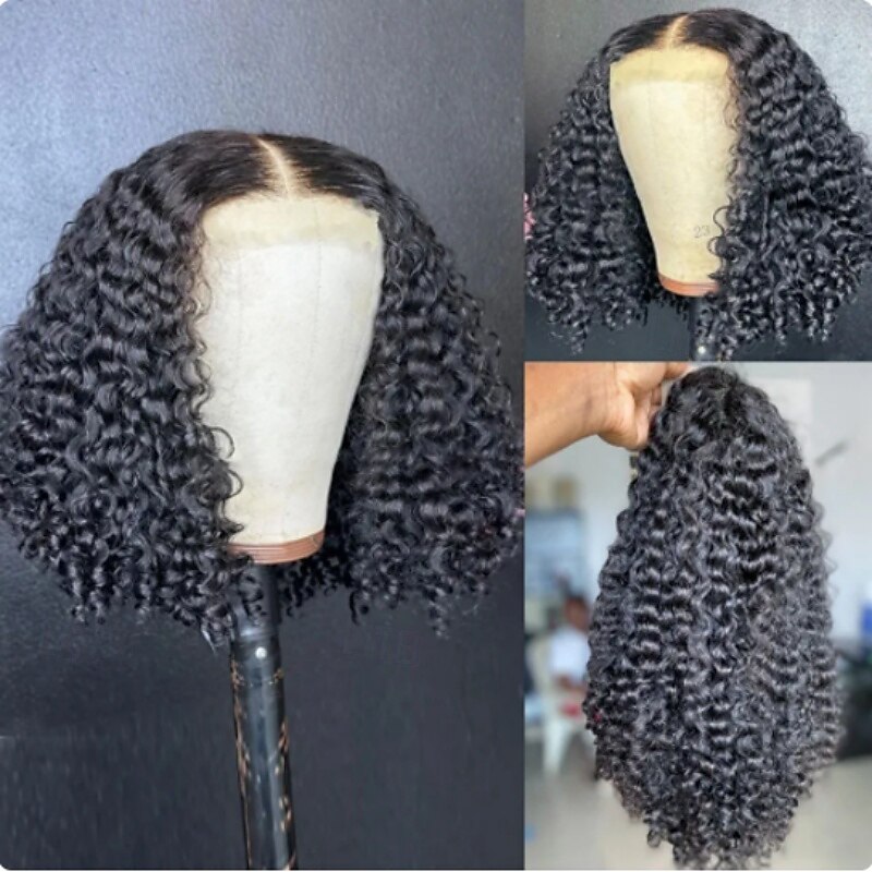 Human Hair 13x4 Lace Front Wig Free Part Brazilian Hair Kinky Curly Water Wave Black Natural Wig 130% 150% 180% Density with Baby Hair 100% Virgin Glueless Pre-Plucked For wigs for black women Long3